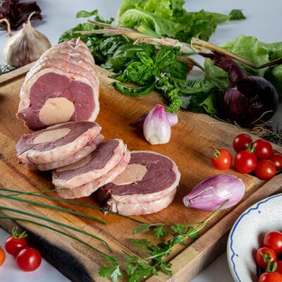 Rôti au foie gras ferme des roumevies